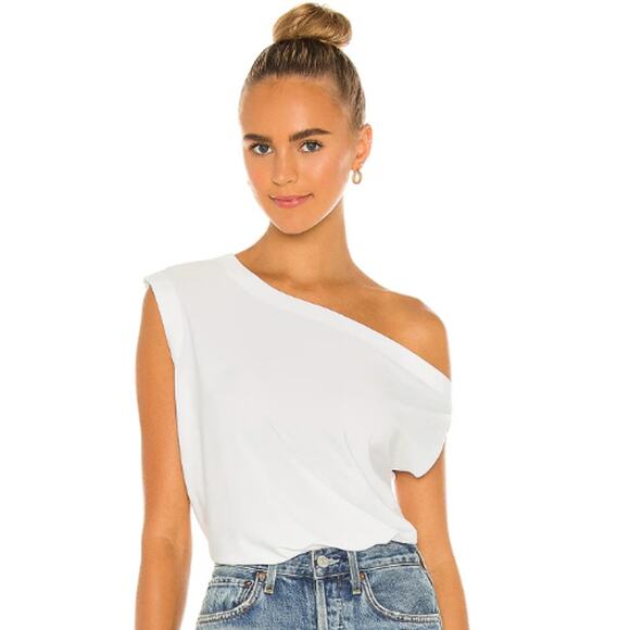 Norma Kamali Drop Shoulder Top in Light Mist – EUC, Size Large - Picture 1 of 4